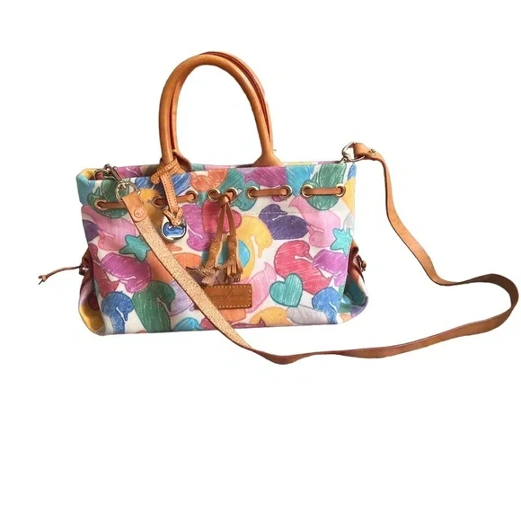 Vintage Dooney‎ & Bourke Scribble Hearts Duck Patterns Handbag